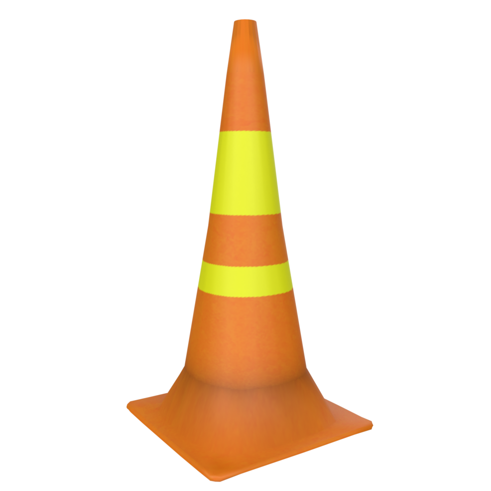 Traffic cone isolated on transparent png