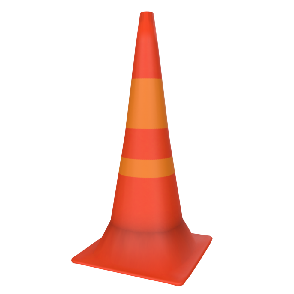 Traffic cone isolated on transparent png