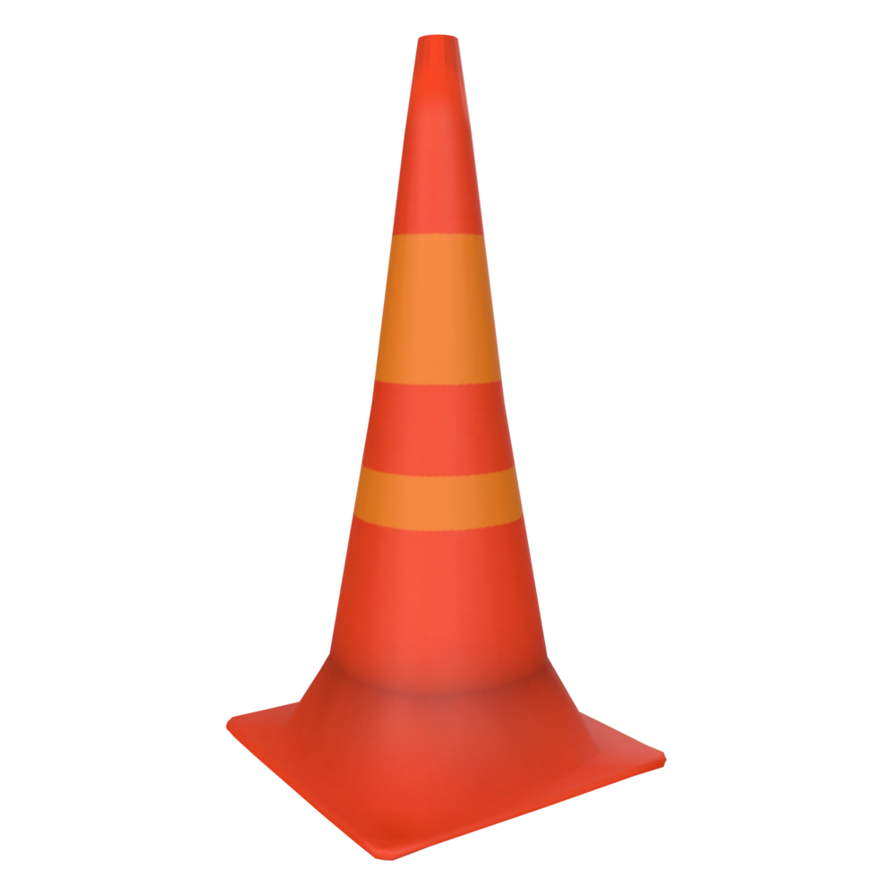 Traffic cone isolated on transparent png