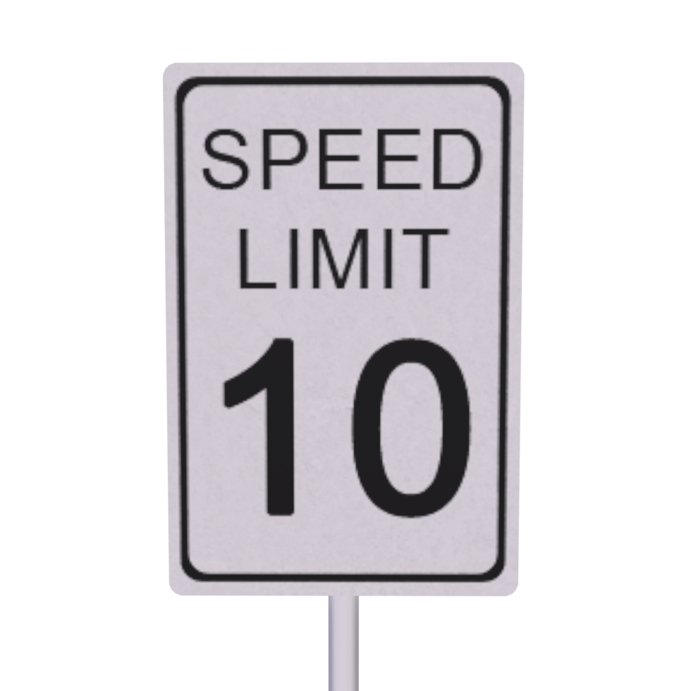 Traffic speed limit sign isolated on transparent png