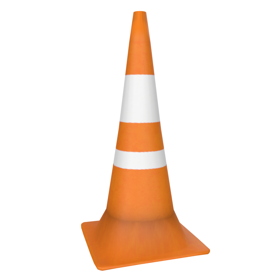 Traffic cone isolated on transparent png