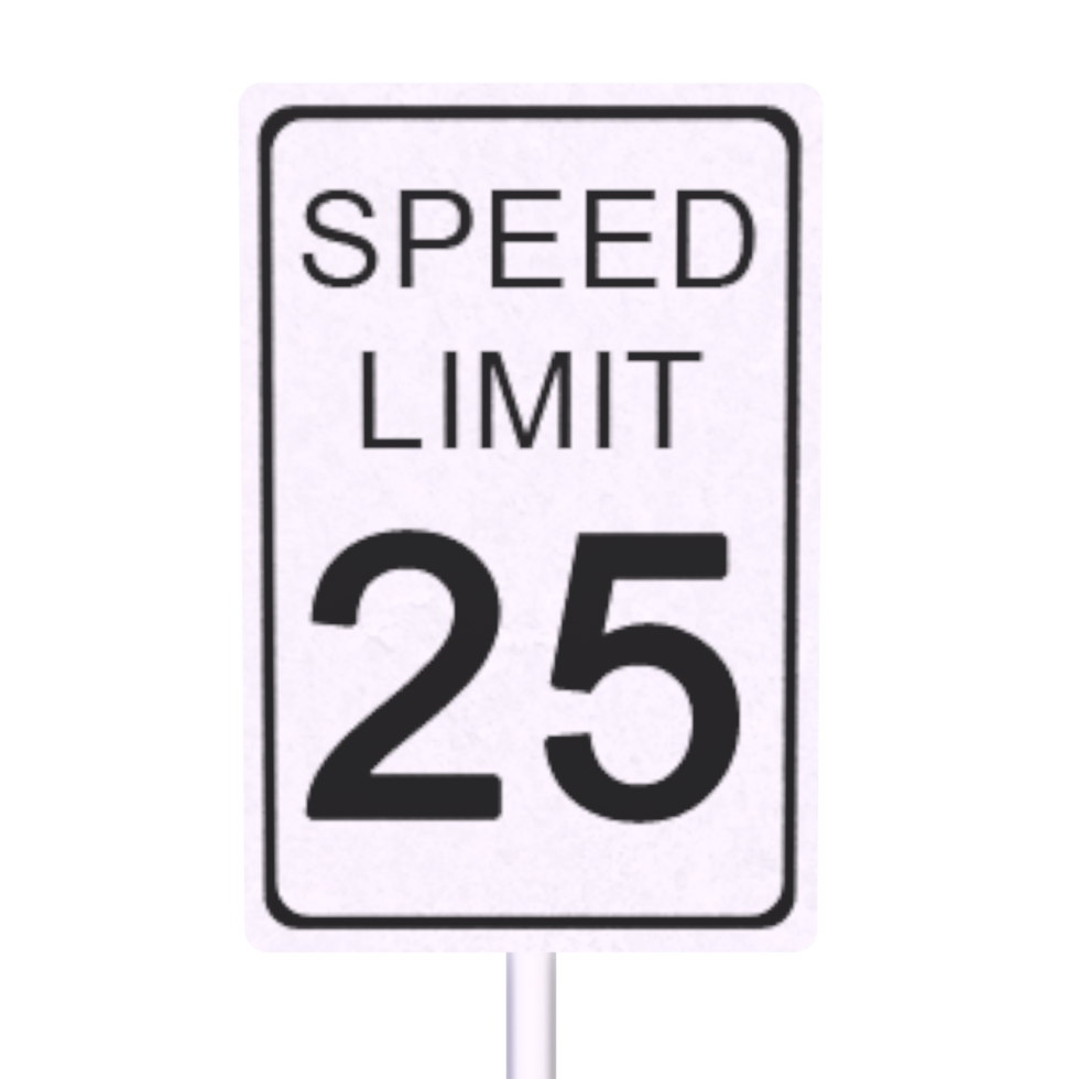 Traffic speed limit sign isolated on transparent png