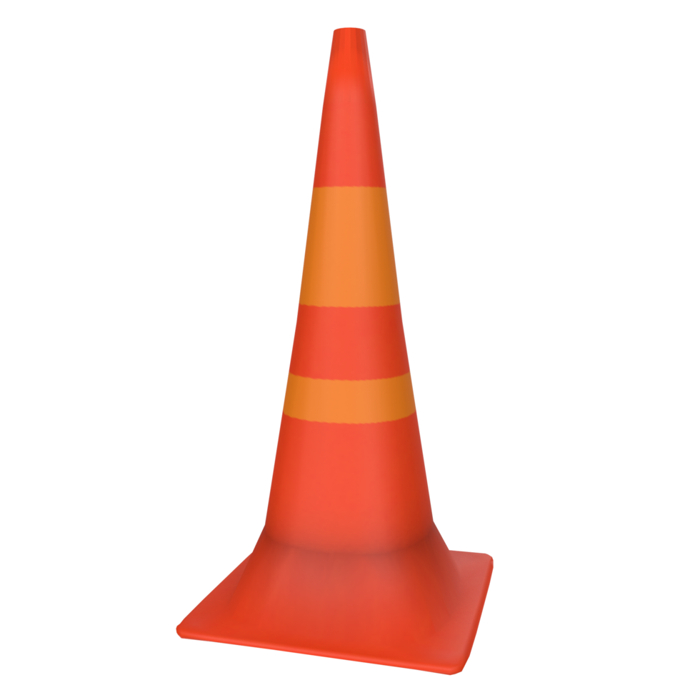 Traffic cone isolated on transparent png