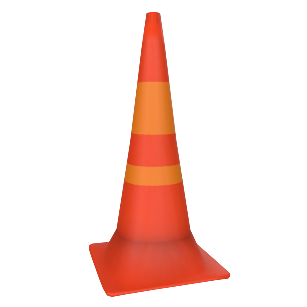 Traffic cone isolated on transparent png