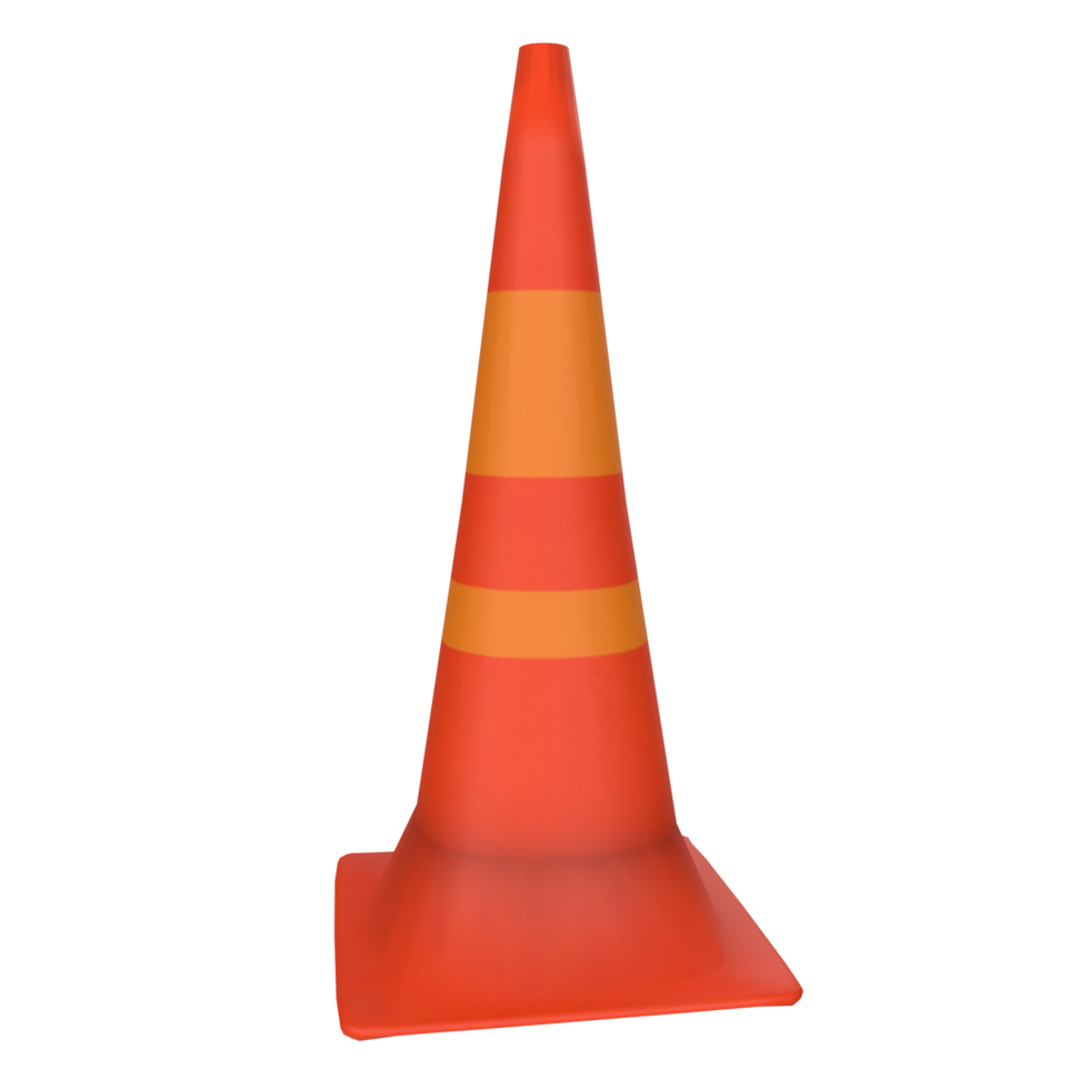 Traffic cone isolated on transparent png