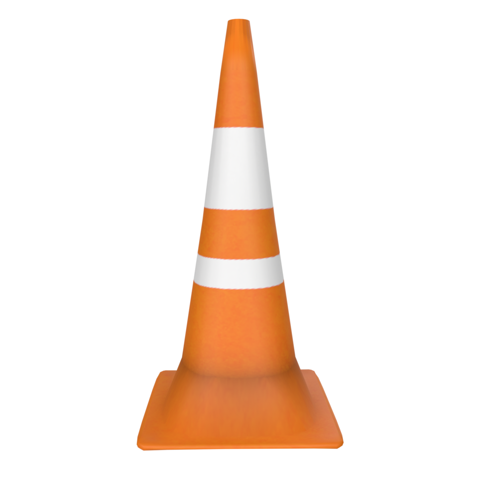 Traffic cone isolated on transparent png