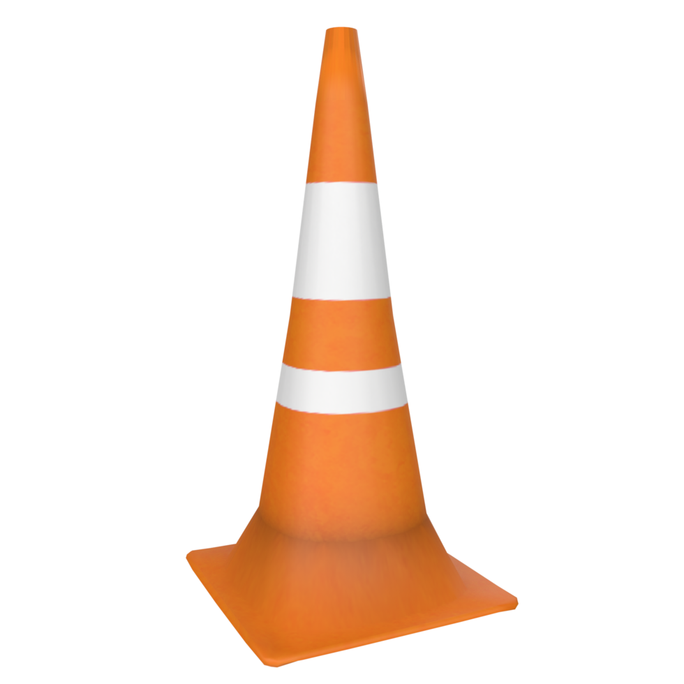 Traffic cone isolated on transparent png