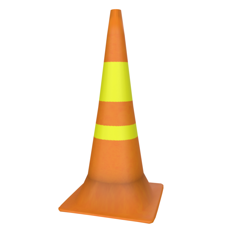 Traffic cone isolated on transparent png