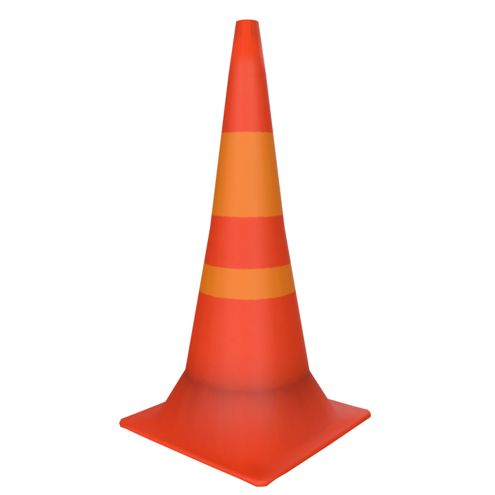Traffic cone isolated on transparent png