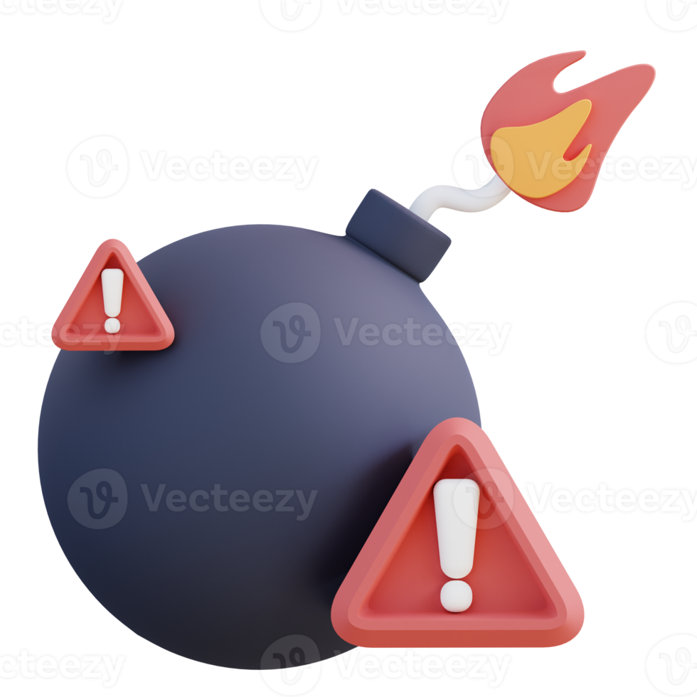 3d illustration of boom warning png