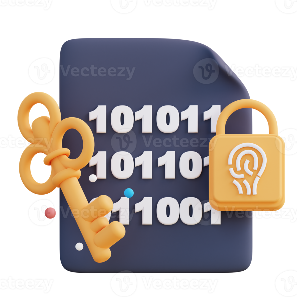 3d illustration of data security code png