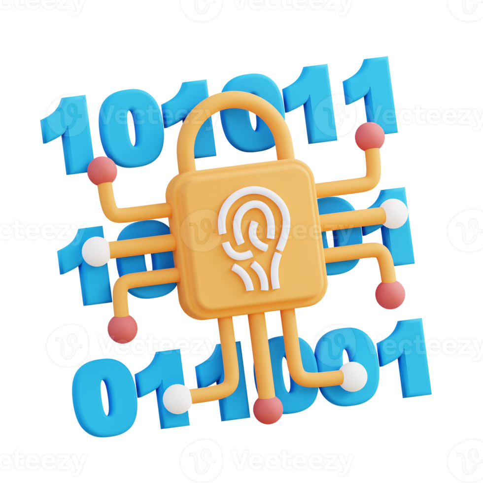 3d illustration of fingerprint security code png
