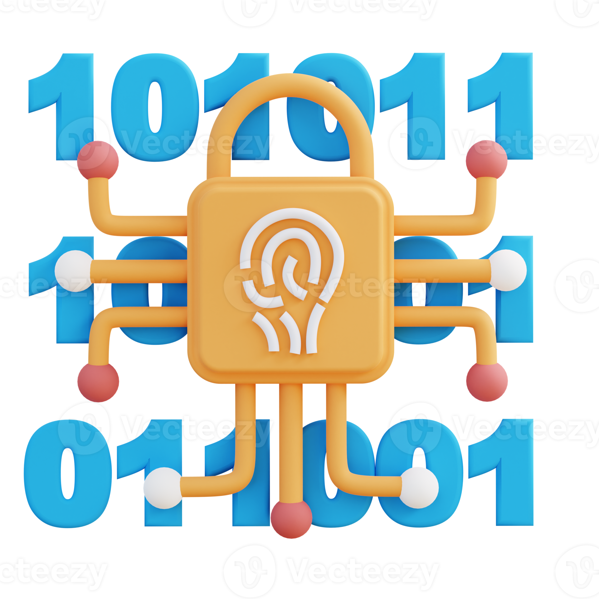 3d illustration of fingerprint security code 19875407 PNG