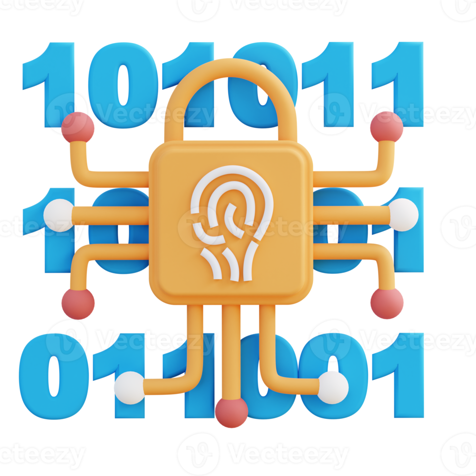 3d illustration of fingerprint security code png