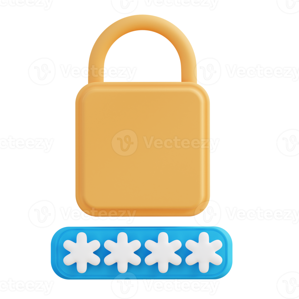 3d illustration of lock security password png