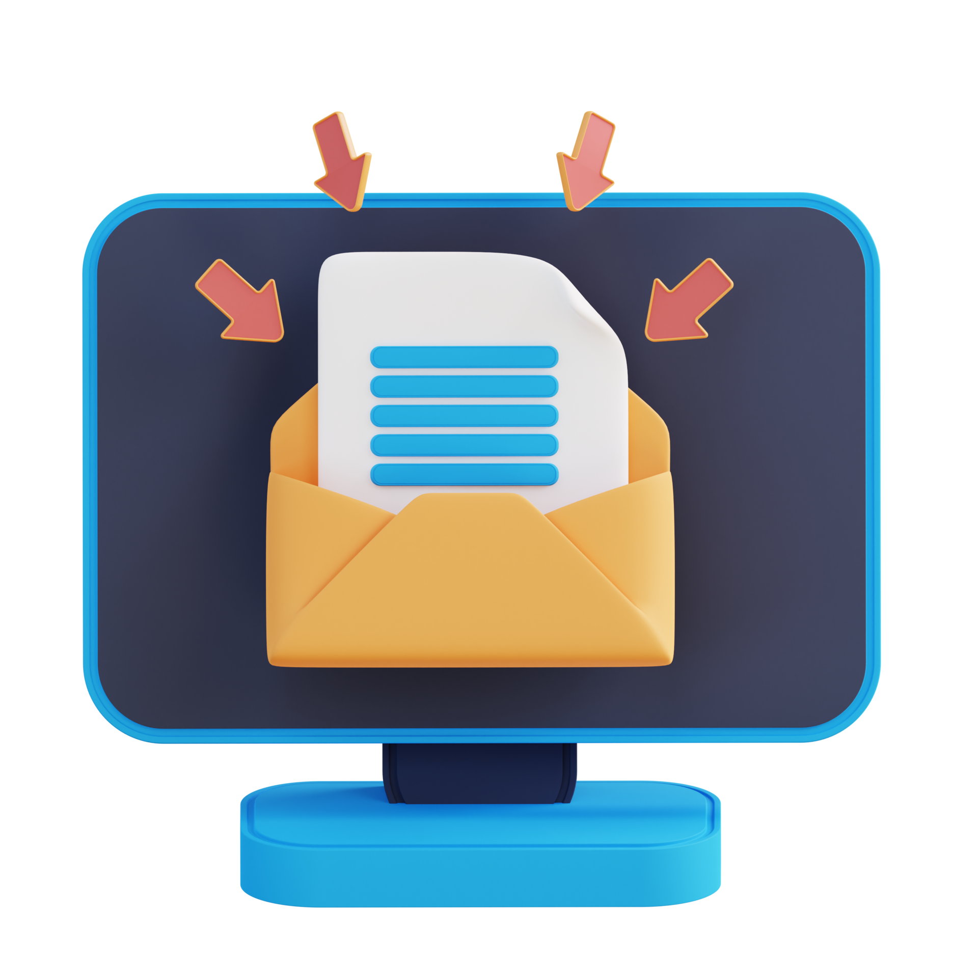 3d illustration of email filtering 19875428 PNG