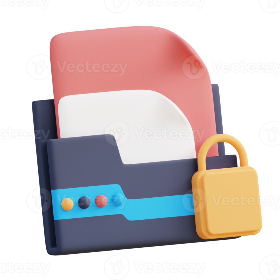 3d illustration of folder security png