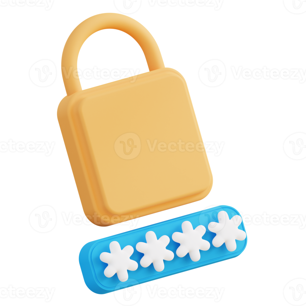 3d illustration of lock security password png