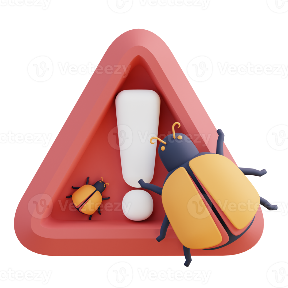 3d illustration of virus detection alarm png