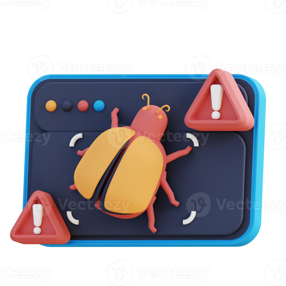 3d illustration of web infected with cyber virus png