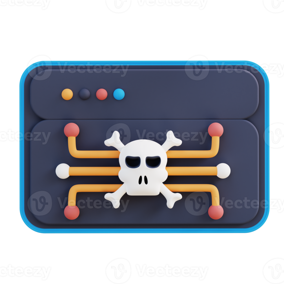 3d illustration of a virus infected web png