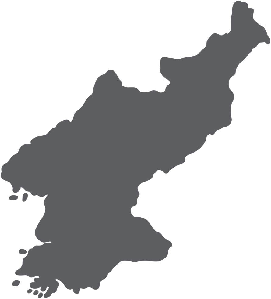 dibujo a mano alzada del mapa de corea del norte. png