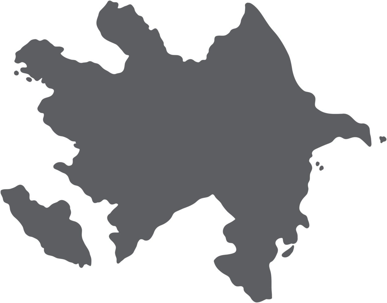 doodle freehand drawing of azerbaijan map. png