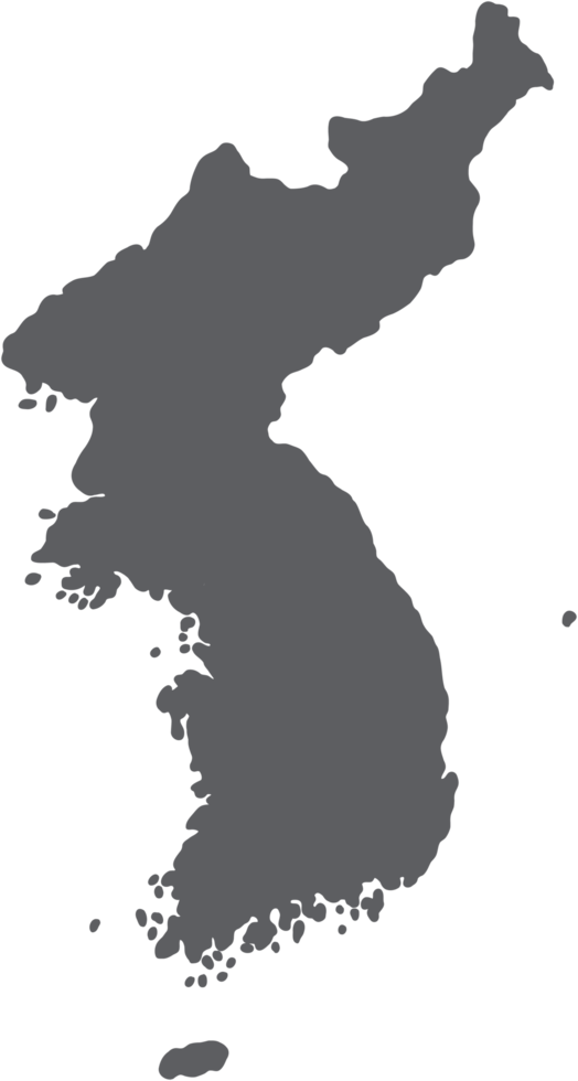 doodle freehand drawing of korea map. png