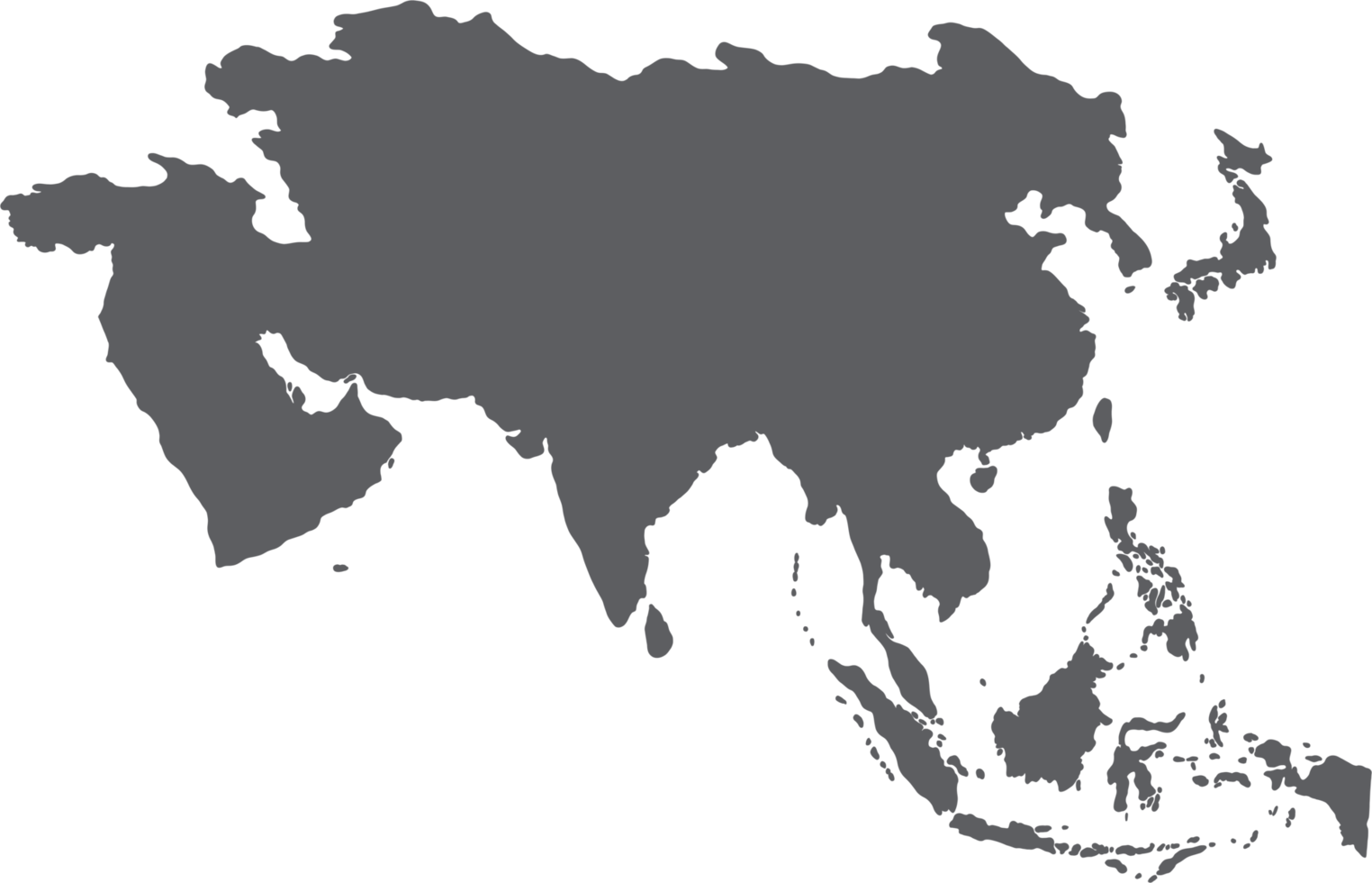 doodle freehand drawing of asia countries map. png
