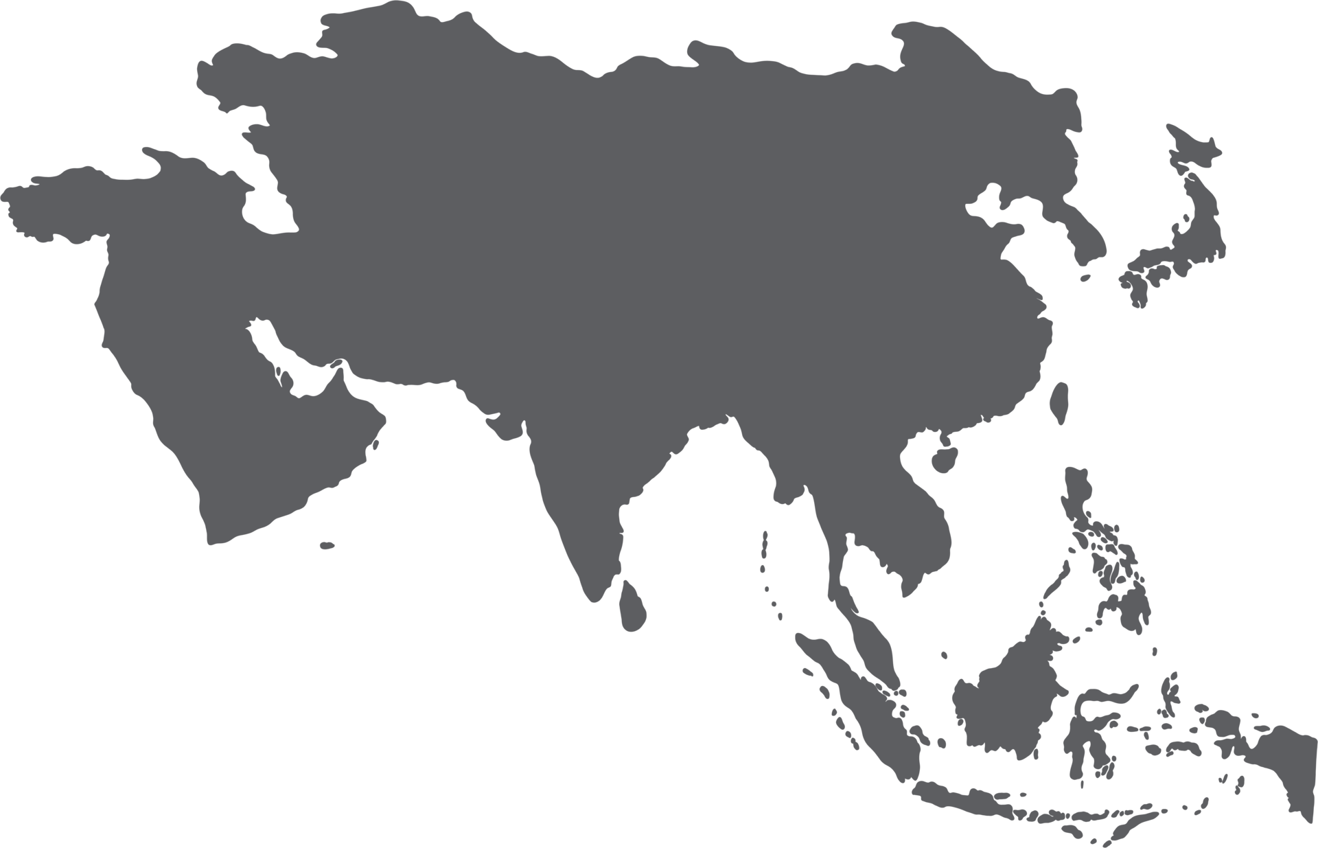 scarabocchio a mano libera disegno di Asia paesi carta geografica. PNG