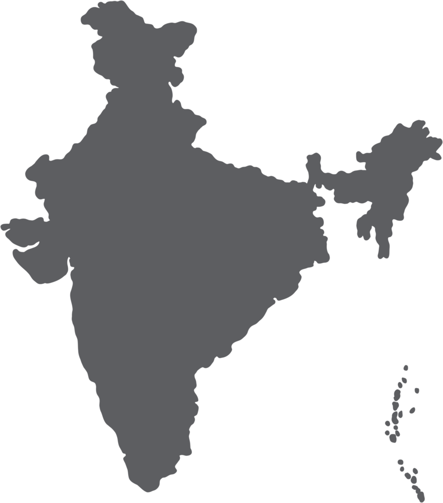 doodle freehand drawing of india map. png