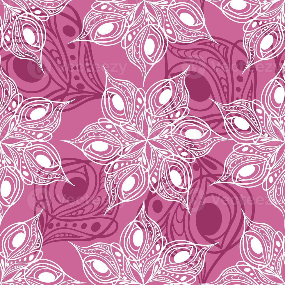 seamless pattern of abstract purple and white graphic elements on a pink background, texture, design photo
