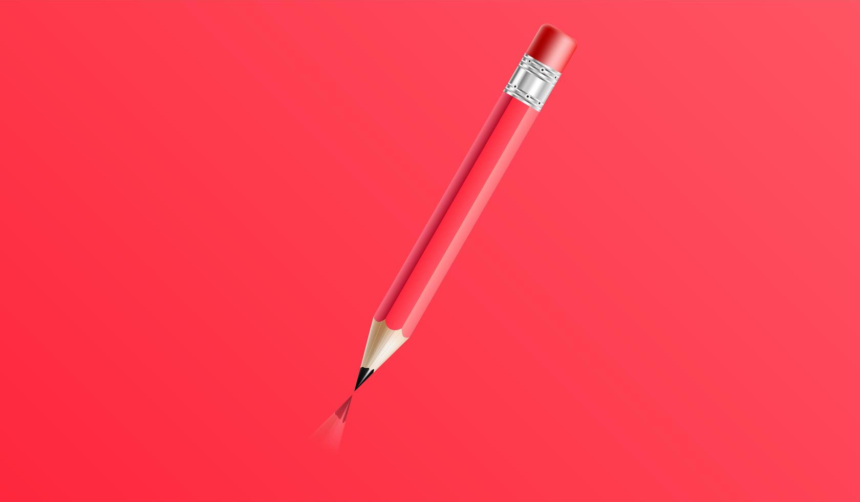 Red Pencil Photograph Image Design on A Red Gradient Background Monochrome Picture Free Photo