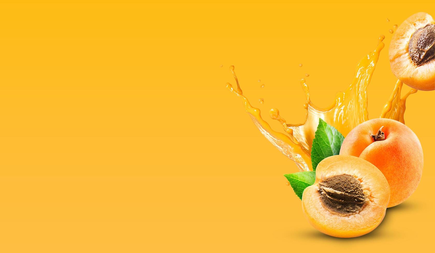 albaricoque Fruta fotografía imagen diseño en un amarillo degradado antecedentes monocromo imagen gratis foto