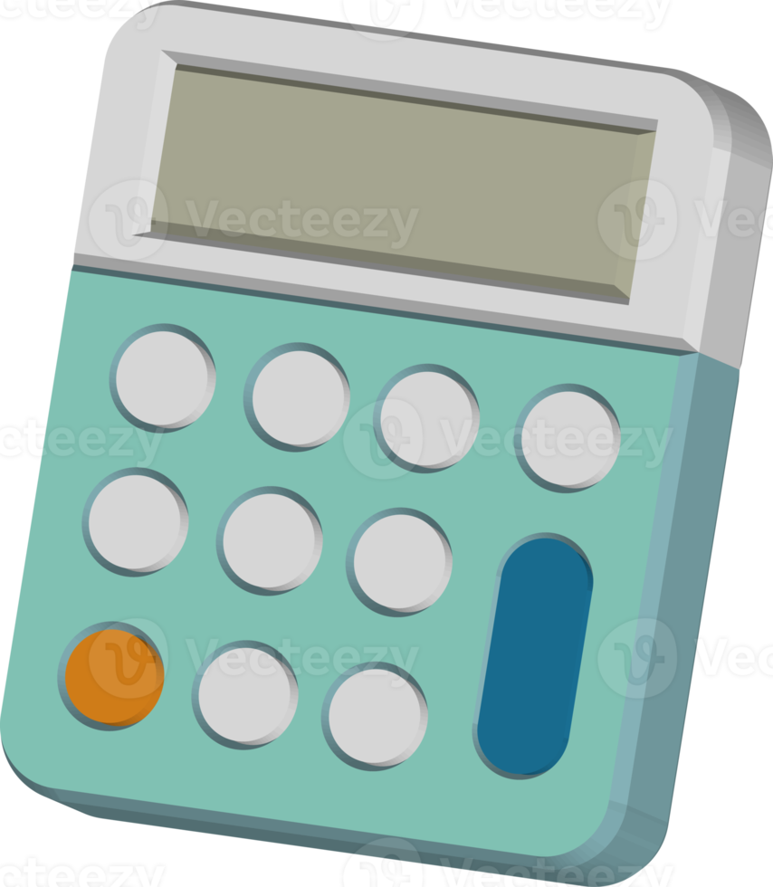3D calculator PNG side view