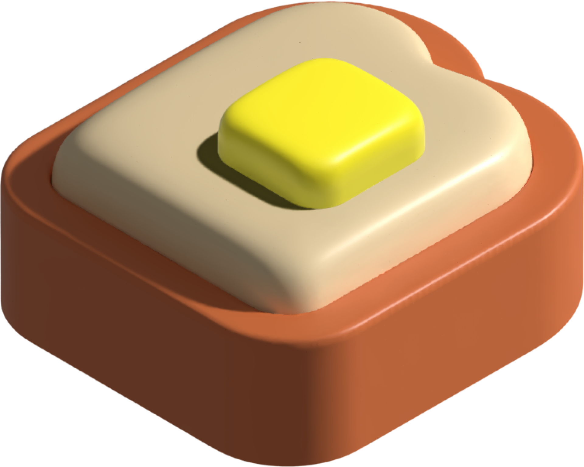 Toast bread with butter for breakfast. 3D PNG. 19876017 PNG