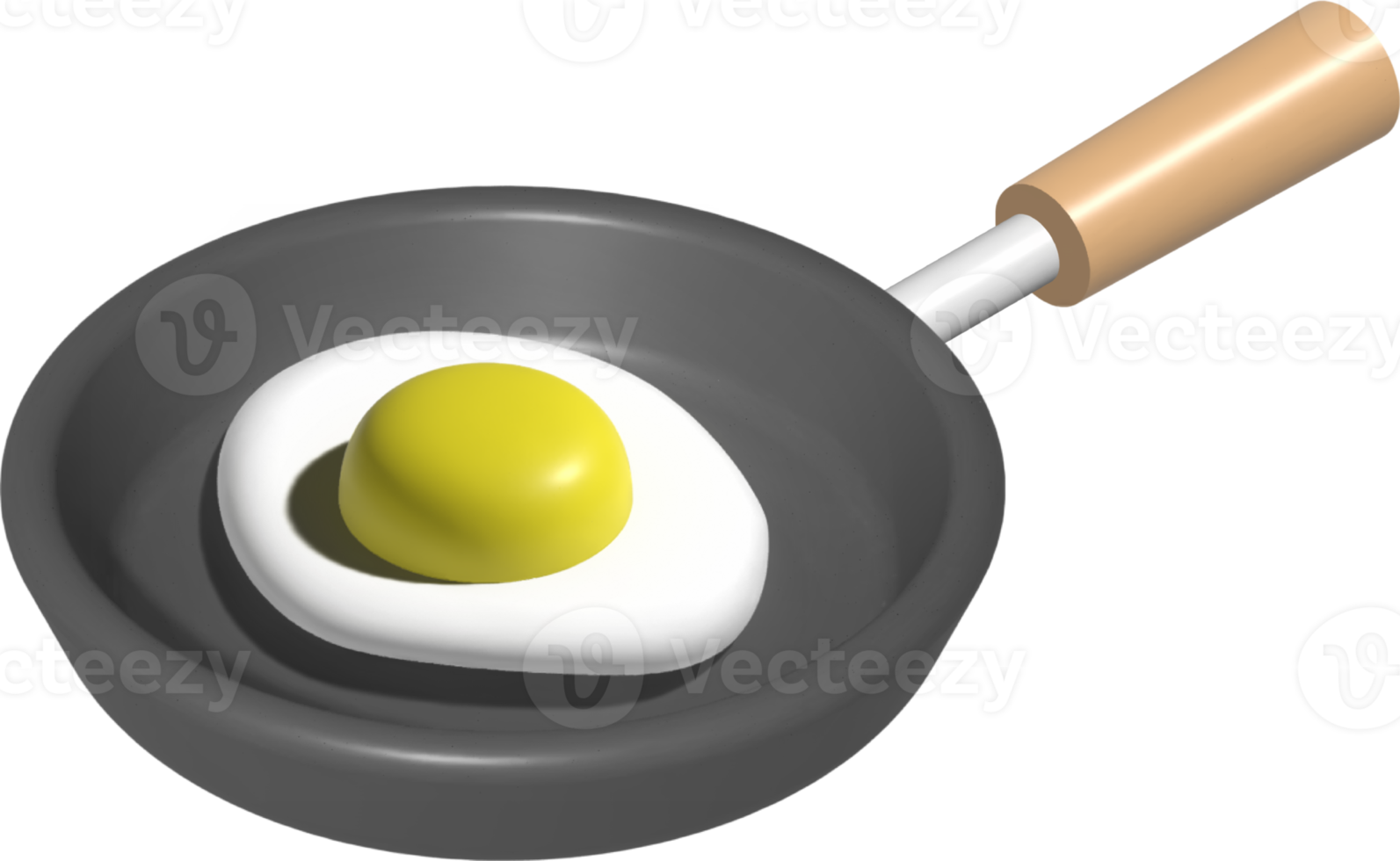 Fried egg in a frying pan. 3D realistic PNG. png