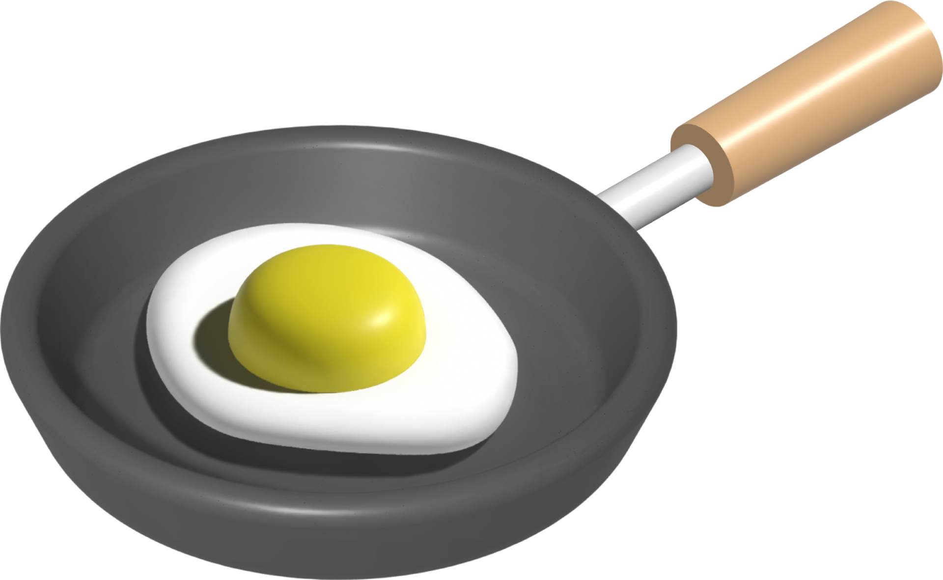 Smile eggs on frying pan 3D Icon download in PNG, OBJ or Blend format