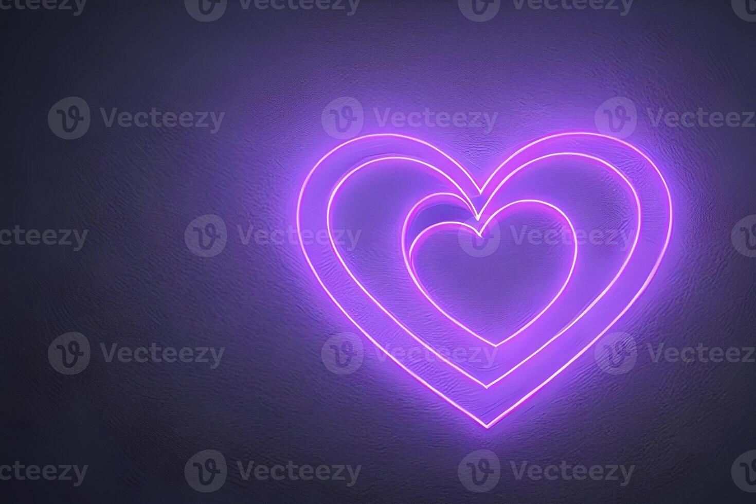 The heart shapes on abstract light neon glitter background in love concept for valentines day with sweet and romantic. Neon heart glowing background space for text. Design and digital material. photo