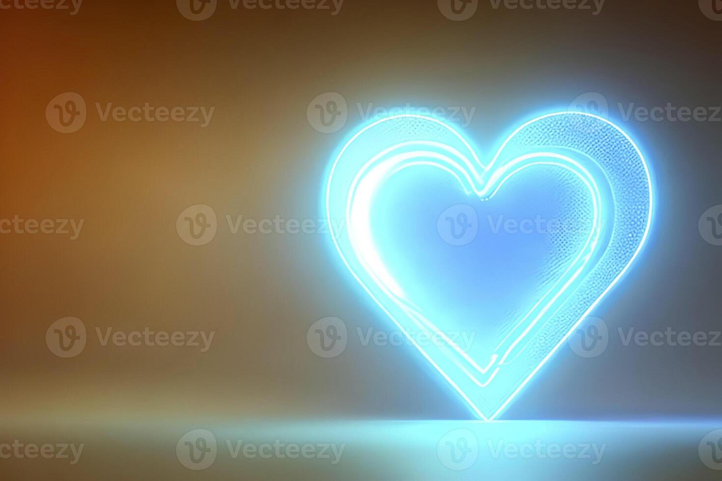 The heart shapes on abstract light neon glitter background in love concept for valentines day with sweet and romantic. Neon heart glowing background space for text. Design and digital material. photo