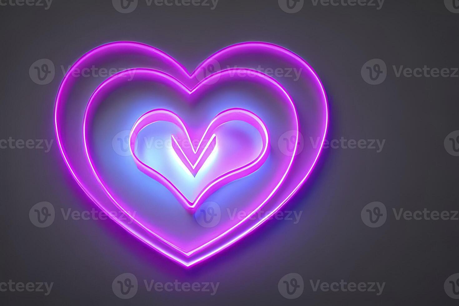 The heart shapes on abstract light neon glitter background in love concept for valentines day with sweet and romantic. Neon heart glowing background space for text. Design and digital material. photo