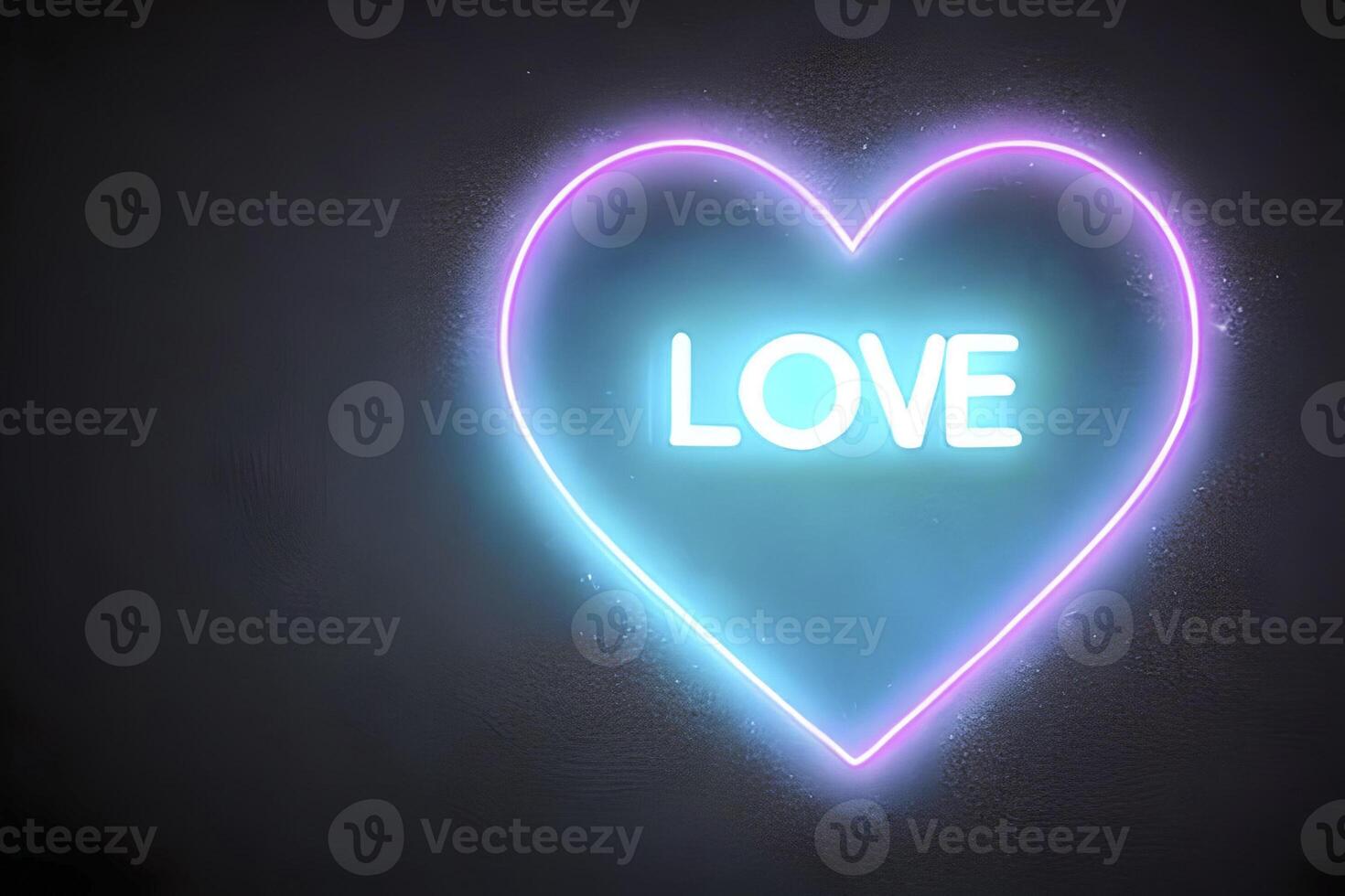 The heart shapes on abstract light neon glitter background in love concept for valentines day with sweet and romantic. Neon heart glowing background space for text. Design and digital material. photo