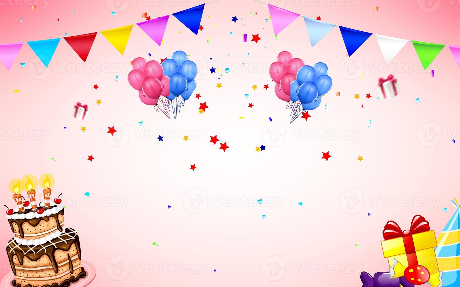 happy birthday balloons banner background photo