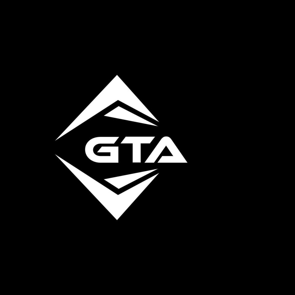 gta resumen tecnología logo diseño en negro antecedentes. gta creativo iniciales letra logo concepto. vector