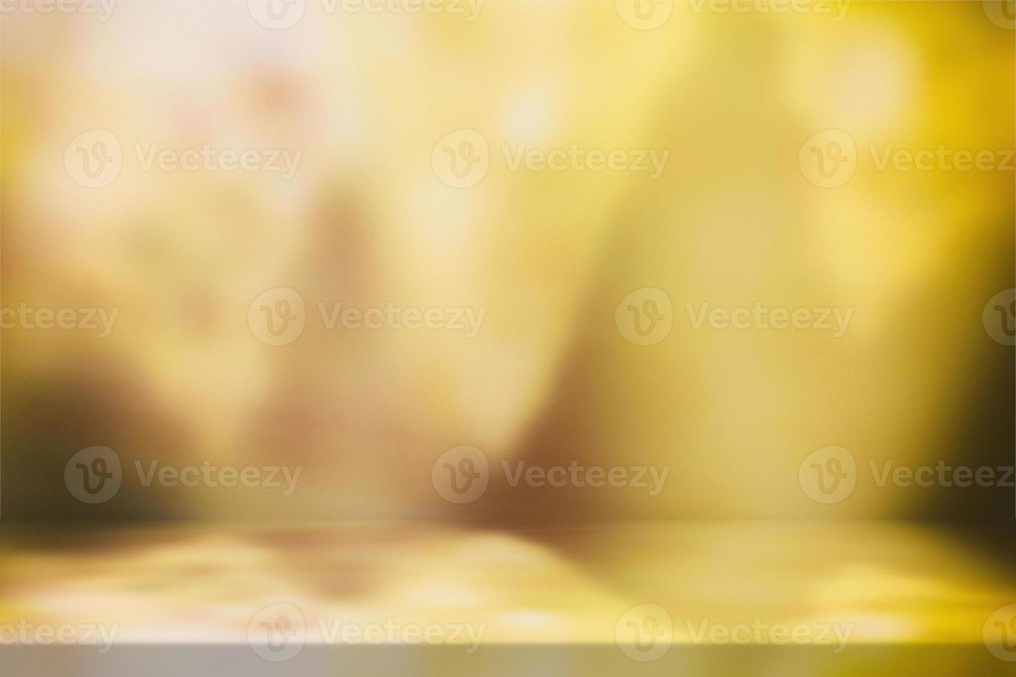 Gold Stucco Table with Nature Shadow and Light on Concrete Wall Texture Background, Suitable for Cosmetic Product Presentation Backdrop, Display, and Mock up. photo