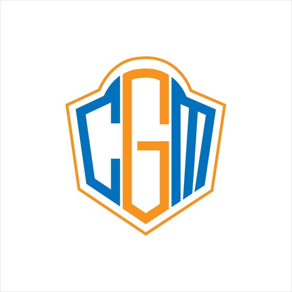 CGM abstract monogram shield logo design on white background. CGM creative initials letter logo. vector