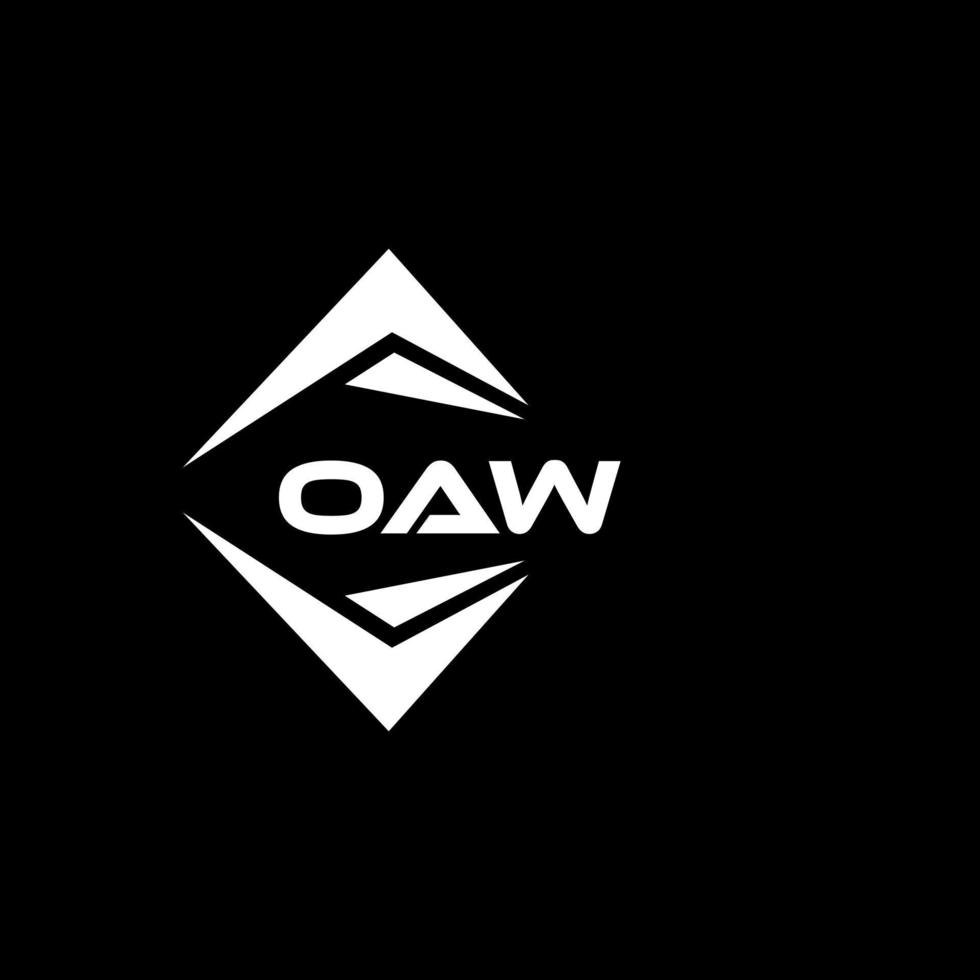 OAW abstract technology logo design on Black background. OAW creative initials letter logo concept. vector