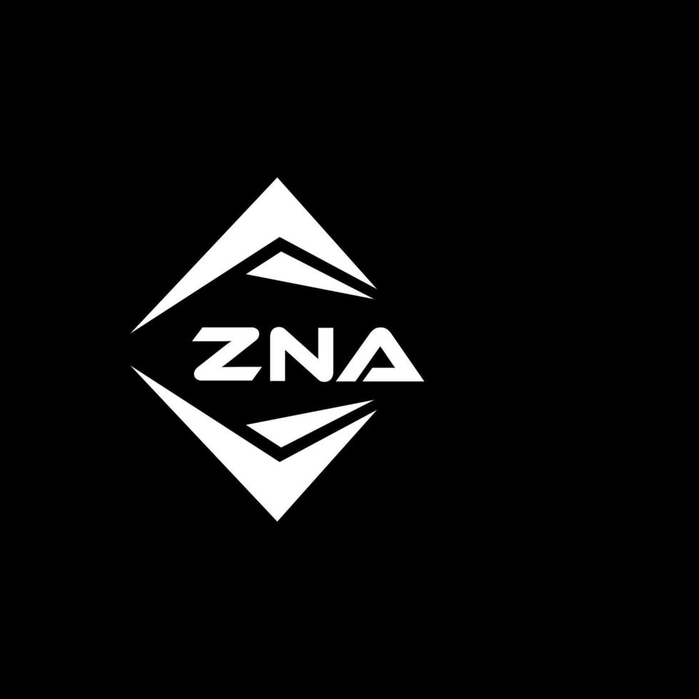 ZNA abstract technology logo design on Black background. ZNA creative initials letter logo concept. vector