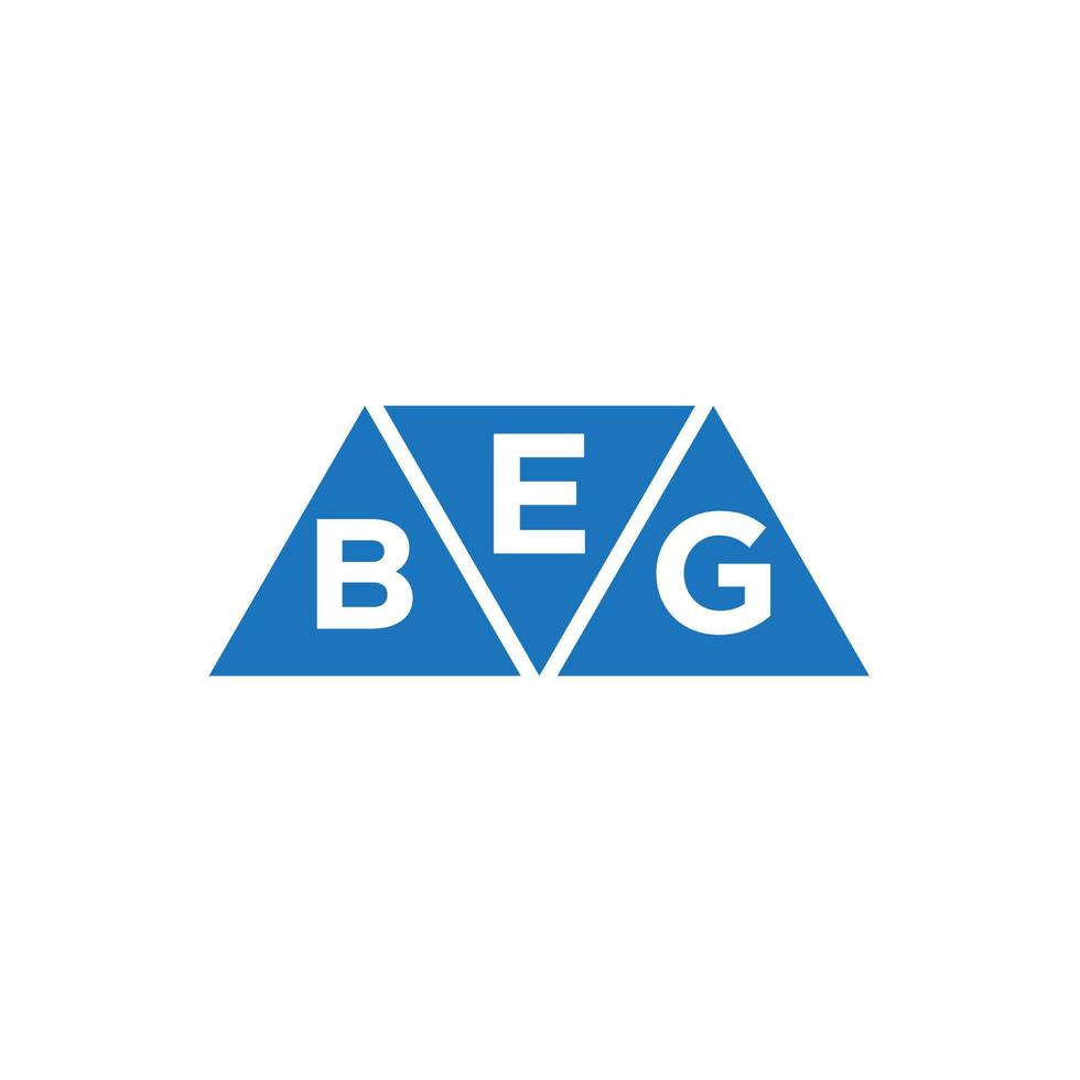 EBG triángulo forma logo diseño en blanco antecedentes. EBG creativo iniciales letra logo concepto. vector