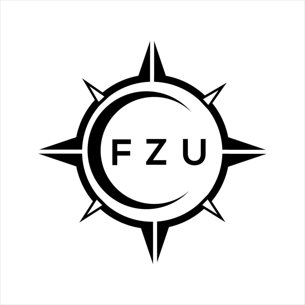 fzu resumen tecnología circulo ajuste logo diseño en blanco antecedentes. fzu creativo iniciales letra logo. vector